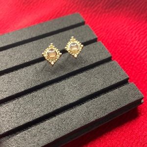 gold and crystal earrings